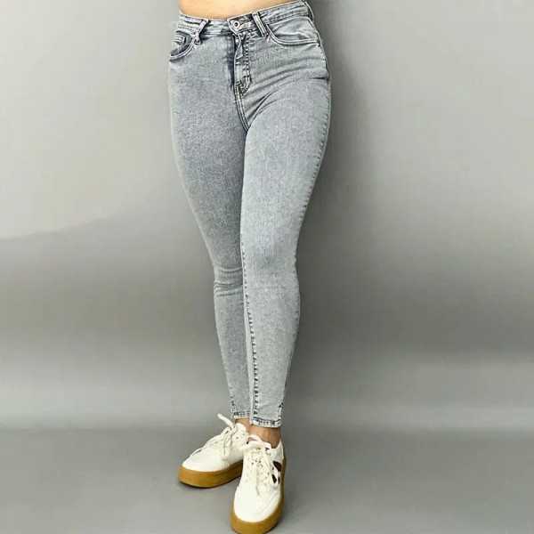 Pantalon Femme Skinny Gris Claire