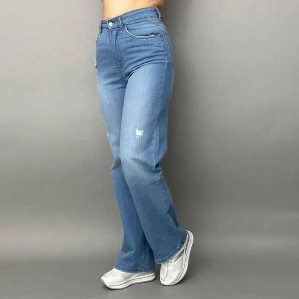 Pantalon large femme story Bleu