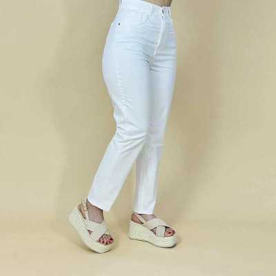 Pantalon Femme Mom Story blanc
