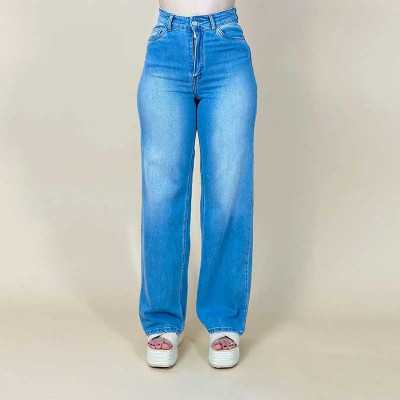 pantalon large femme story bleu clair