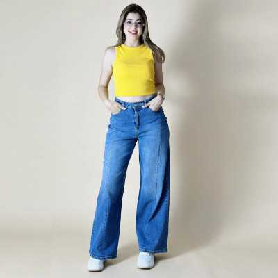 Pantalon Wide Leg Découpé Femme – Tendance & Confort