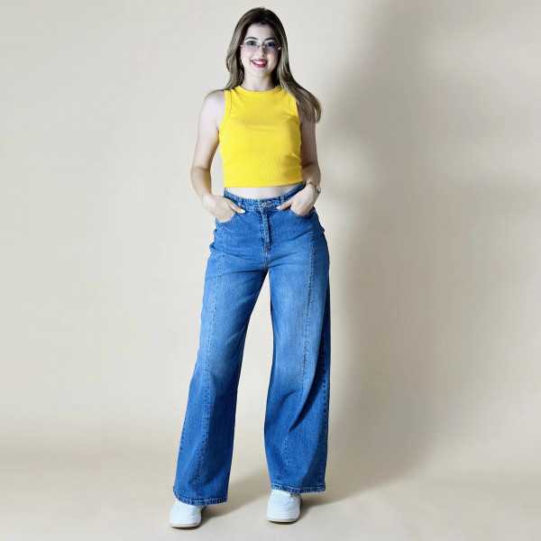 Pantalon Wide Leg Decoupe