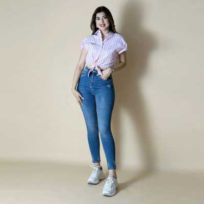 Pantalon Skinny Femme Pivoine – Élégant & Confortable