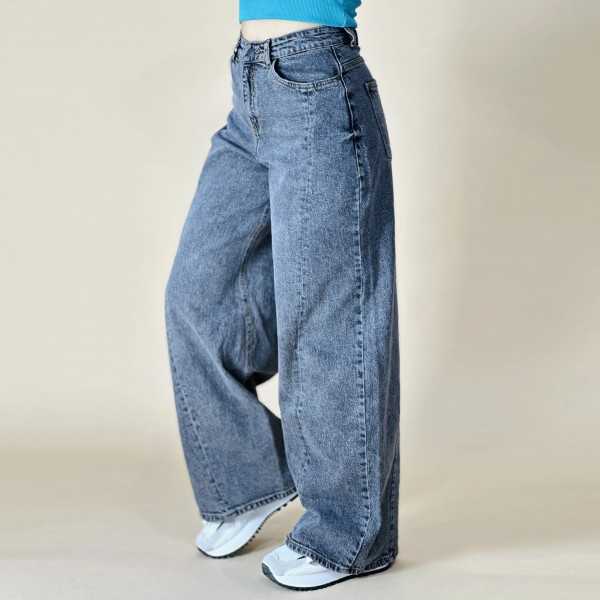 Pantalon Wide leg femme pivoine Gris