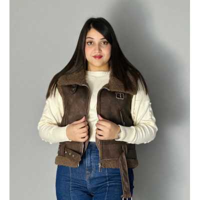 Veste sans manches semi cuir Veste sans manches semi cuir