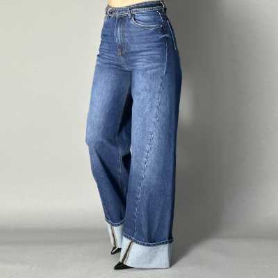 wide-leg femme pivoine Bleu