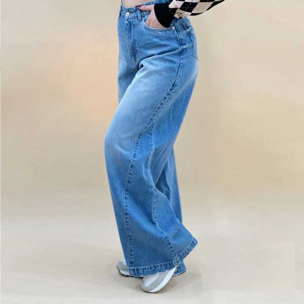 Pantalon wide-leg pivoine