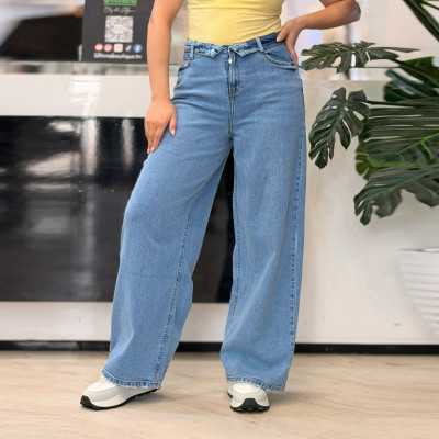 jean Wide Leg femme snow