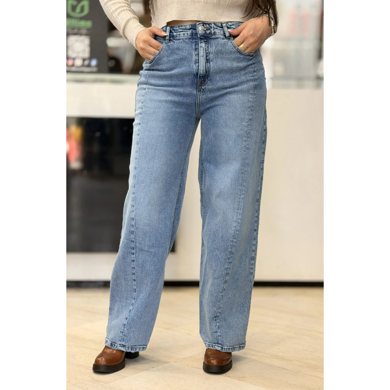 Jean Wide Leg Découpe pivoine