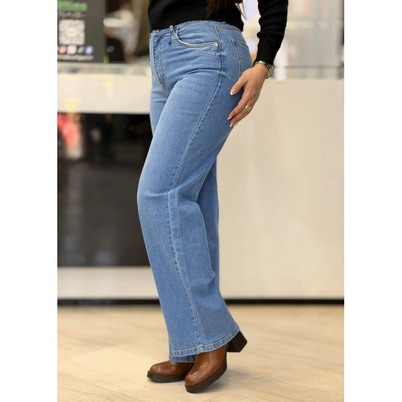 Jean Large femme bleu clair