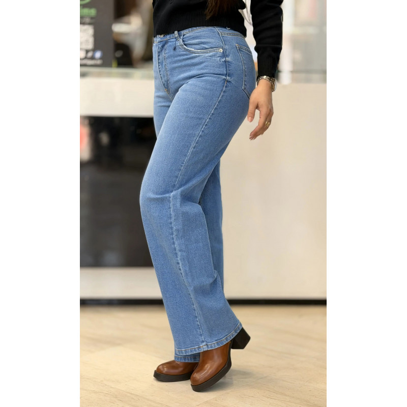 Jean Large femme bleu clair