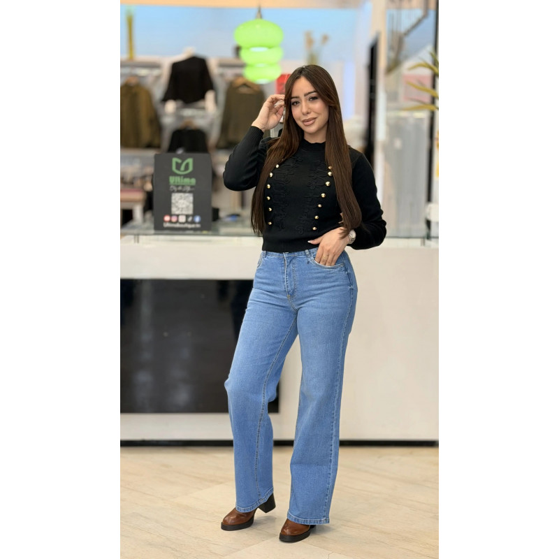 Jean Large femme bleu clair