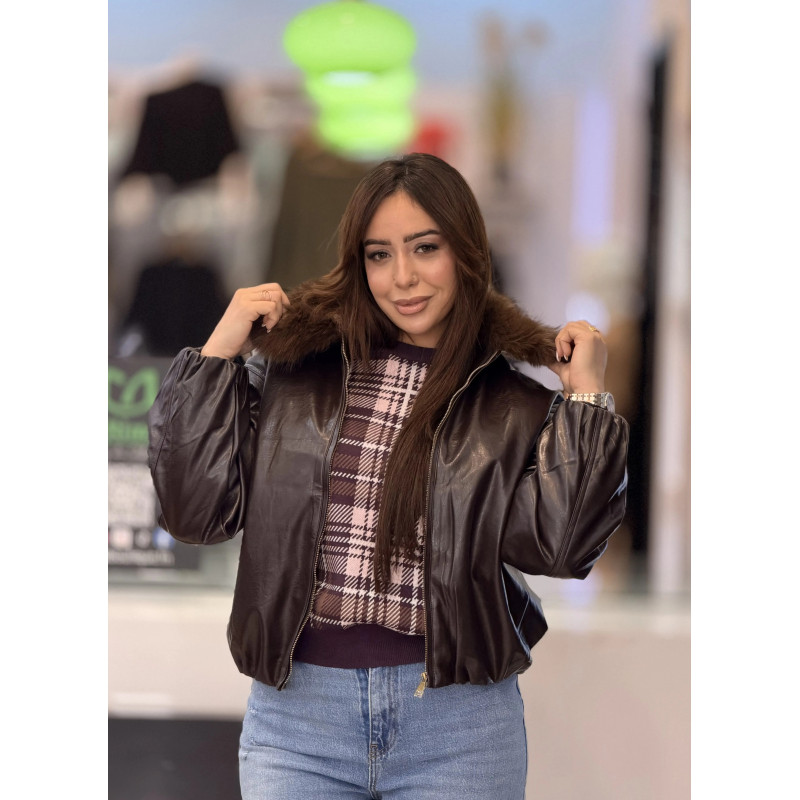 Veste femme cuir forrure