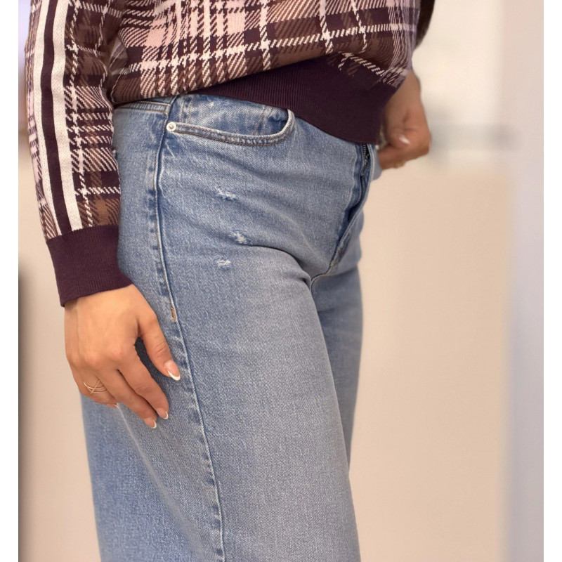 Jean Wide Leg snow Clair