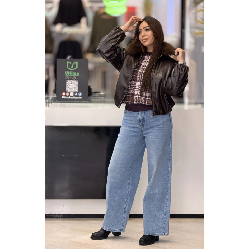 Jean Wide Leg snow Clair