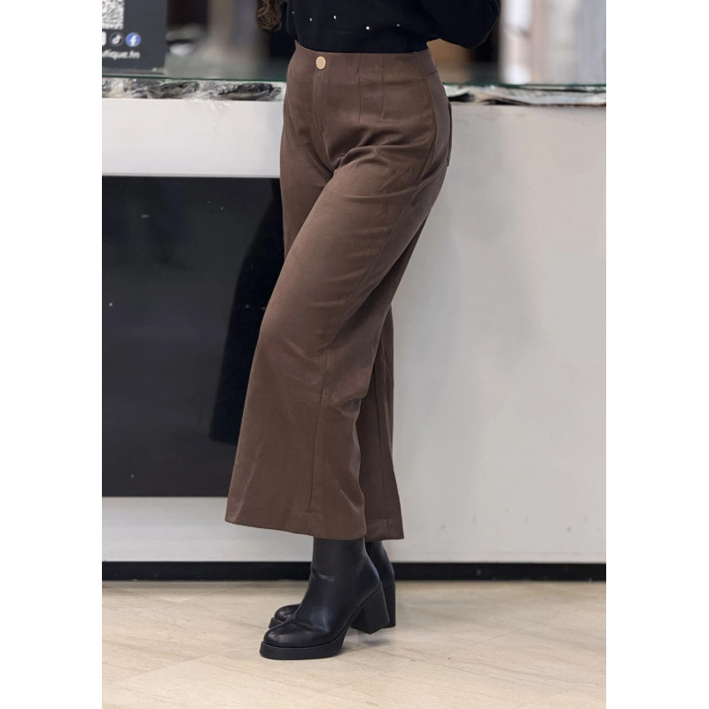 Pantalon Large femme daim
