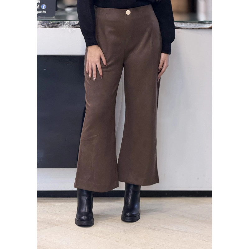 Pantalon Large femme daim