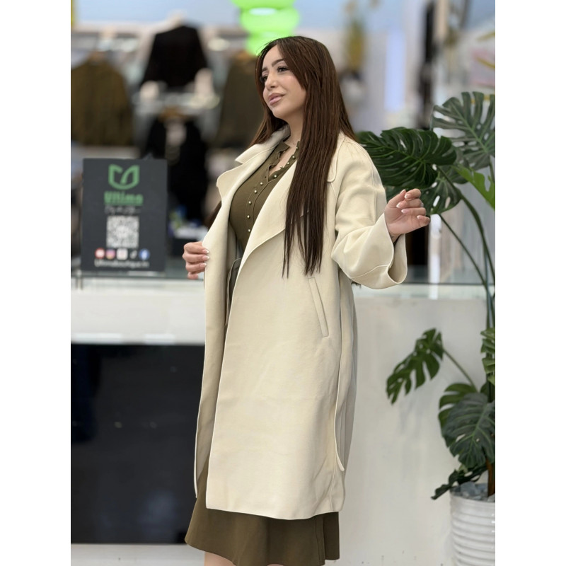 Trench femme long ceinturé