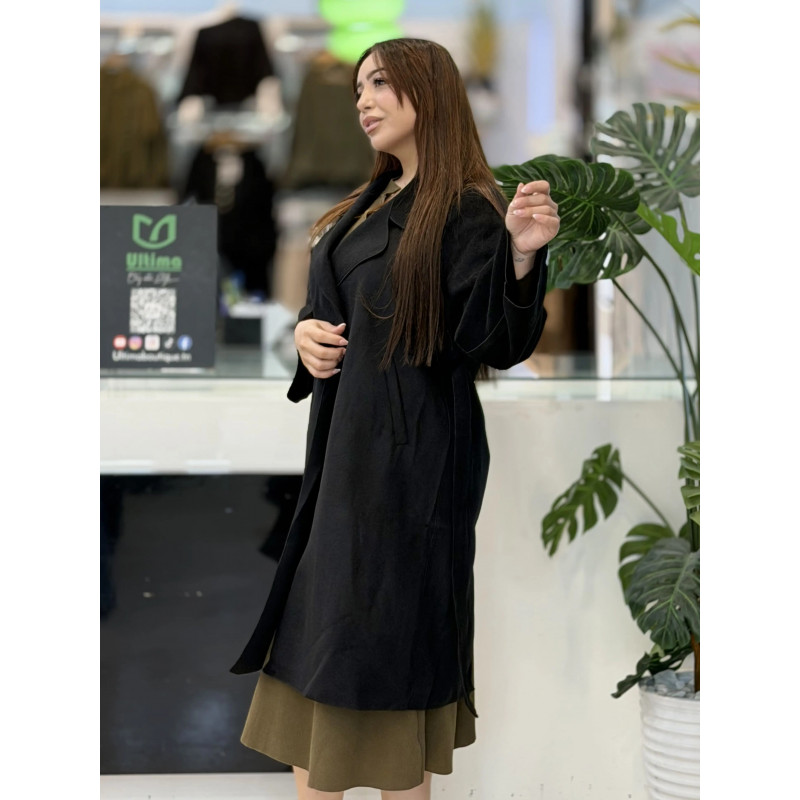 Trench femme long ceinturé