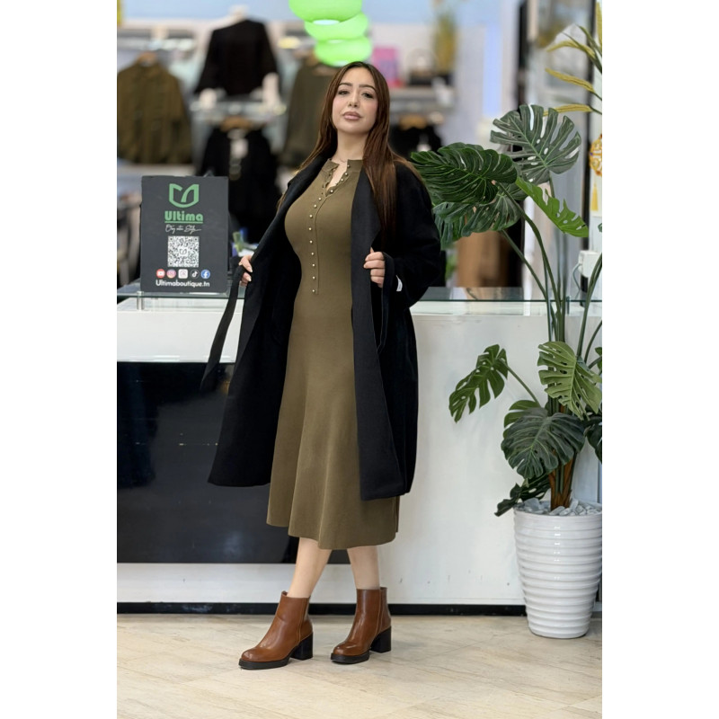 Trench femme long ceinturé