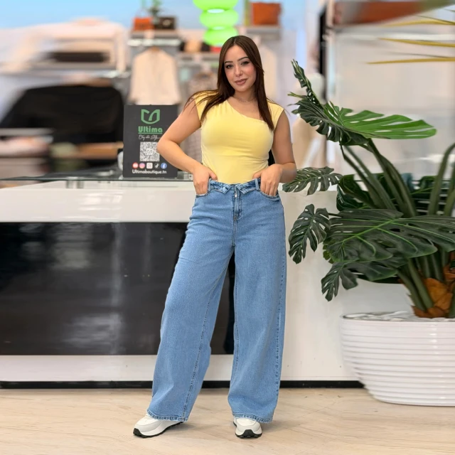 jean Wide Leg femme snow — autre vue